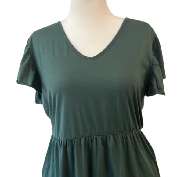 NWOT | Plus Size Tiered A-Line Ruffle Hem Dress with Pockets (Size 14) - Picture 2 of 4